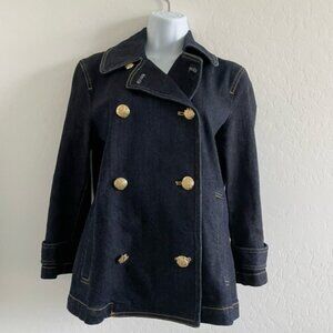 Rare Vintage Ralph Lauren Double Breasted Denim Swing Jacket  Blazer M EUC